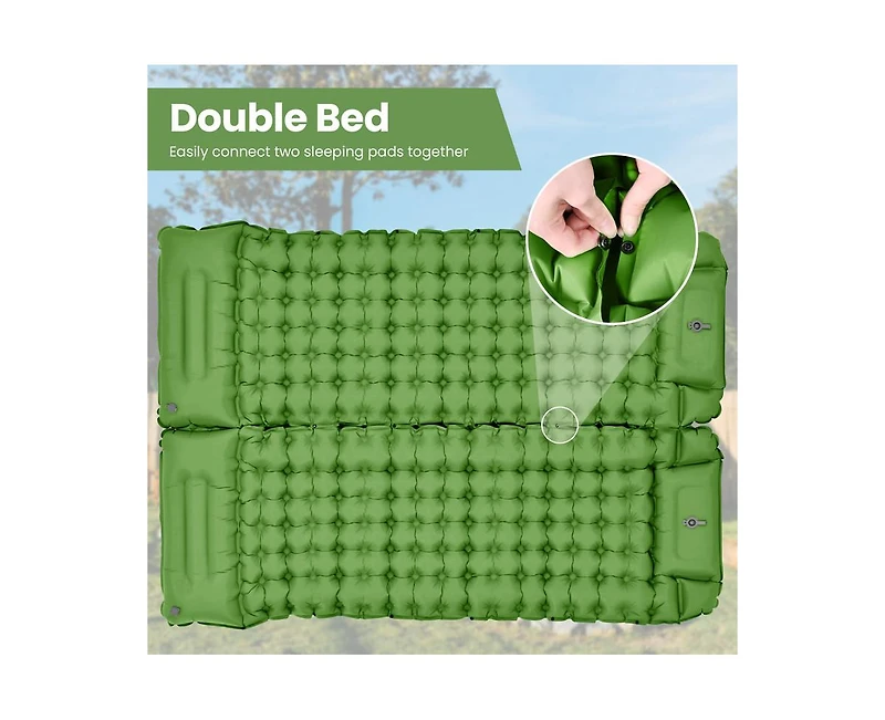 Ropoda Extra Thick Inflatable Sleeping Pad with Pillow, Camping Pad with Carrying Bag