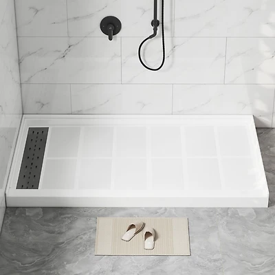 Casainc 60"W X 36"D Smc Single Threshold Shower Base Anti-Slip Shower Pan