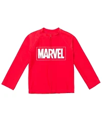 Avengers Boys Marvel Upf 50+ Rash Guard Swim Shirt to