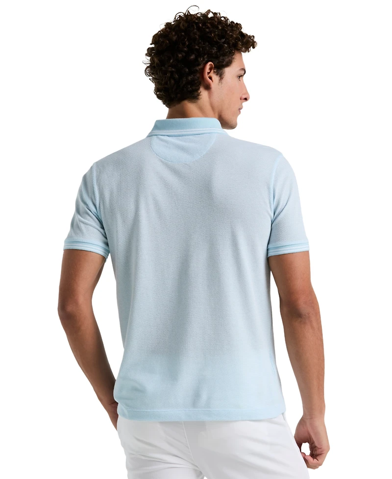 Original Penguin Men's Quarter-Zip Jacquard Polo Shirt