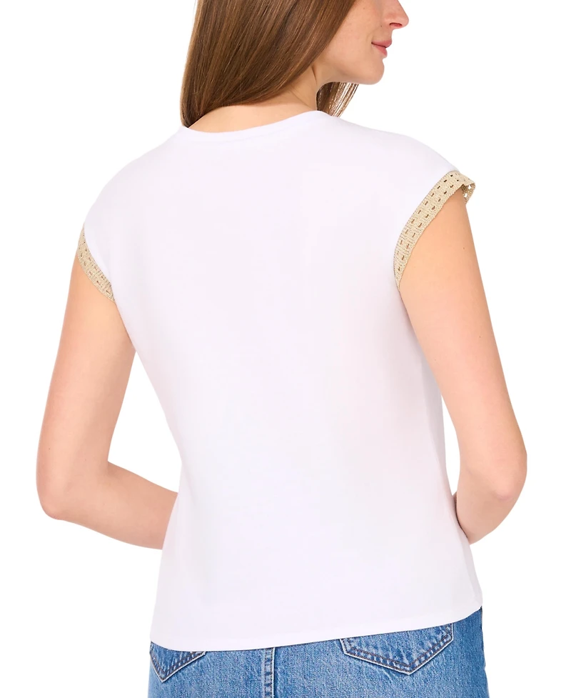 Vince Camuto Women's Crochet-Trim Top