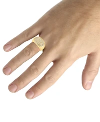 Men's Diamond Circular Cluster Oval Ring (1 ct. t.w.) in 10k Gold