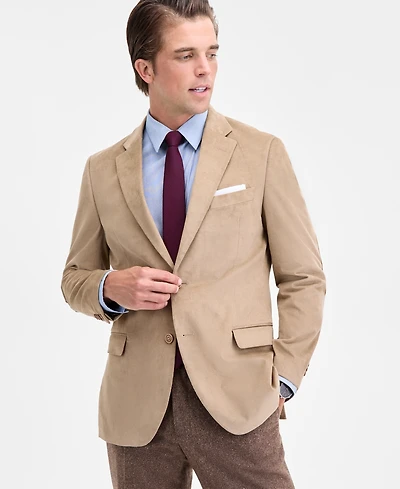 Nautica Men's Modern-Fit Solid Stretch Corduroy Elbow Patch Sport Coat