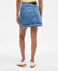 Hugo Women's Cotton Frayed Denim Miniskirt
