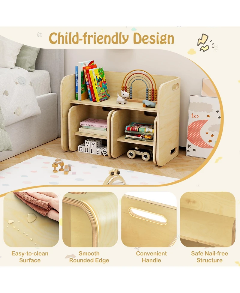 3 Pieces Kids Wooden Table and Chair Set