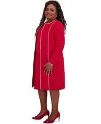 Kasper Women's Piping-Trim Long Jacket, Regular & Plus Sizes