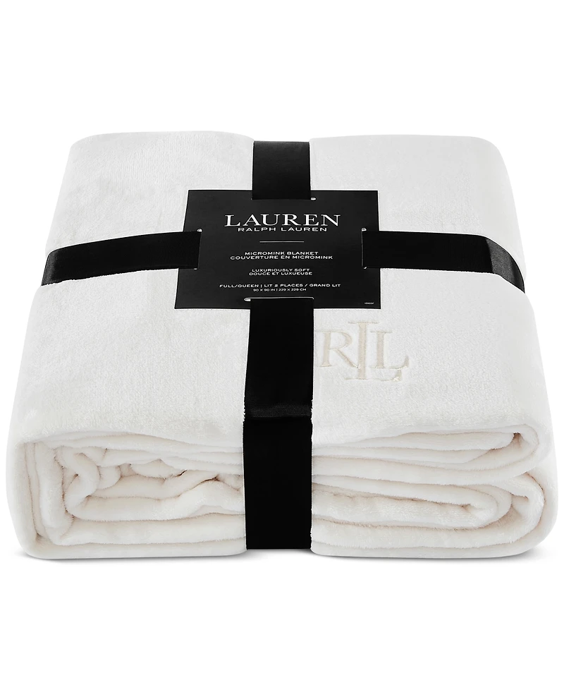Lauren Ralph Micromink Plush Blanket, Full/Queen