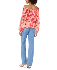 Vince Camuto Women's Floral Off-The-Shoulder Long-Sleeve Tie-Front Blouse