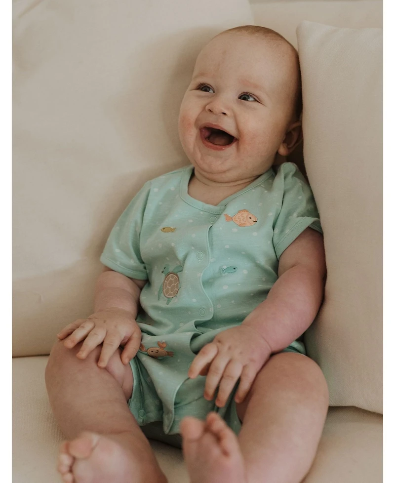 Purebaby Baby Green Short Romper