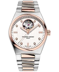 Frederique Constant Women's Swiss Automatic Highlife Diamond (1/20 ct. t.w.) Two-Tone Stainless Steel Bracelet Watch 34mm