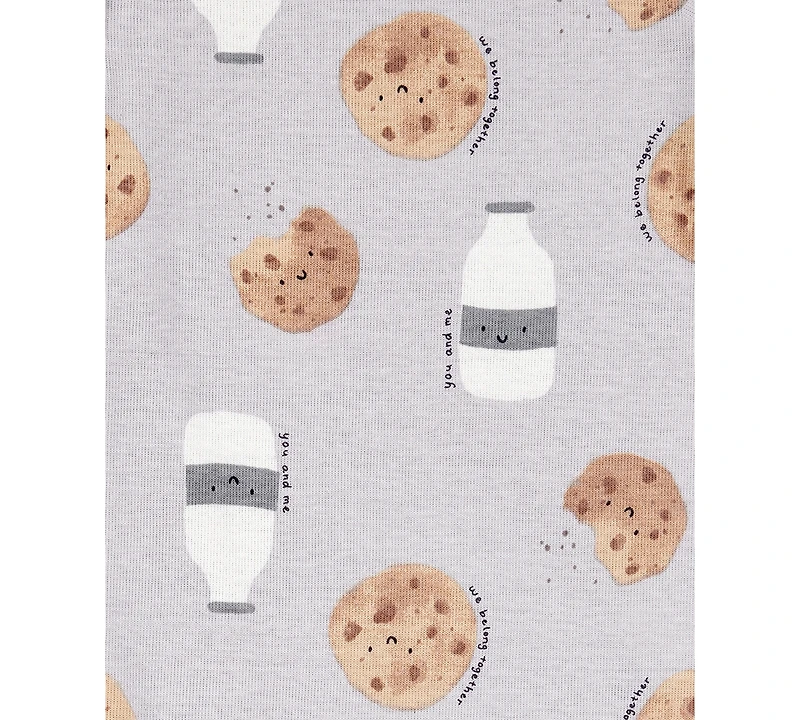 Carter's Baby Milk & Cookies Little Character Cotton Bodysuits Pants, 3 Piece Set