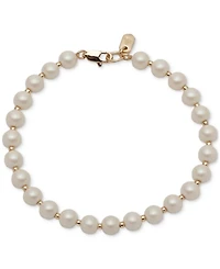 Lauren Ralph Lauren Gold-Tone Imitation Pearl Flex Bracelet