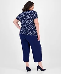 Ak Anne Klein Plus Size Tulip Sleeve Top Pull On Pants