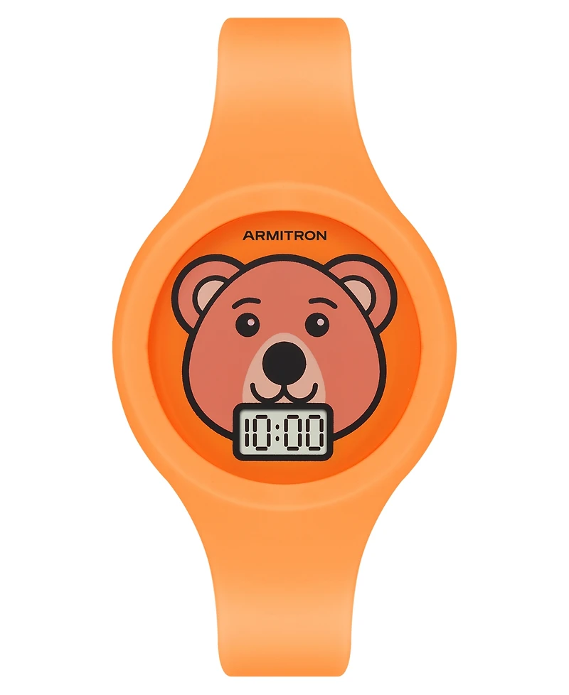 Armitron Kid's Quartz Happy Pals Orange Silicone Watch, 38mm