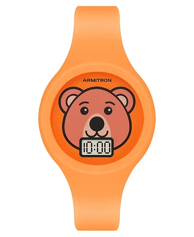 Armitron Kid's Quartz Happy Pals Orange Silicone Watch, 38mm