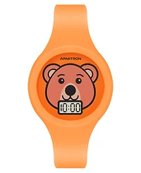Armitron Kid's Quartz Happy Pals Orange Silicone Watch, 38mm