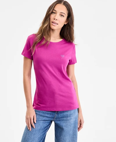Boss Orange Women's Cotton Embellished Heart Logo T-Shirt
