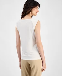 Kasper Women's Cap-Sleeve Cowlneck Blouse