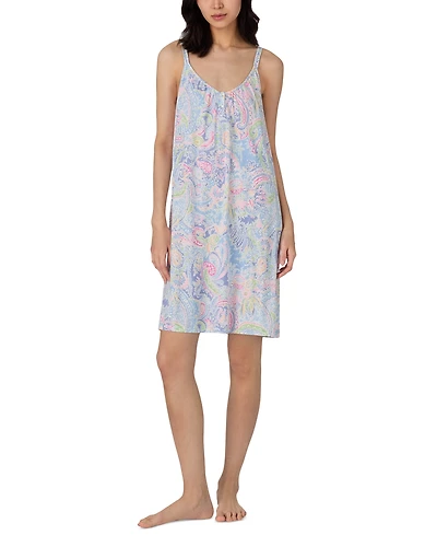 Lauren Ralph Women's Double-Strap V-Neck Short Nightgown