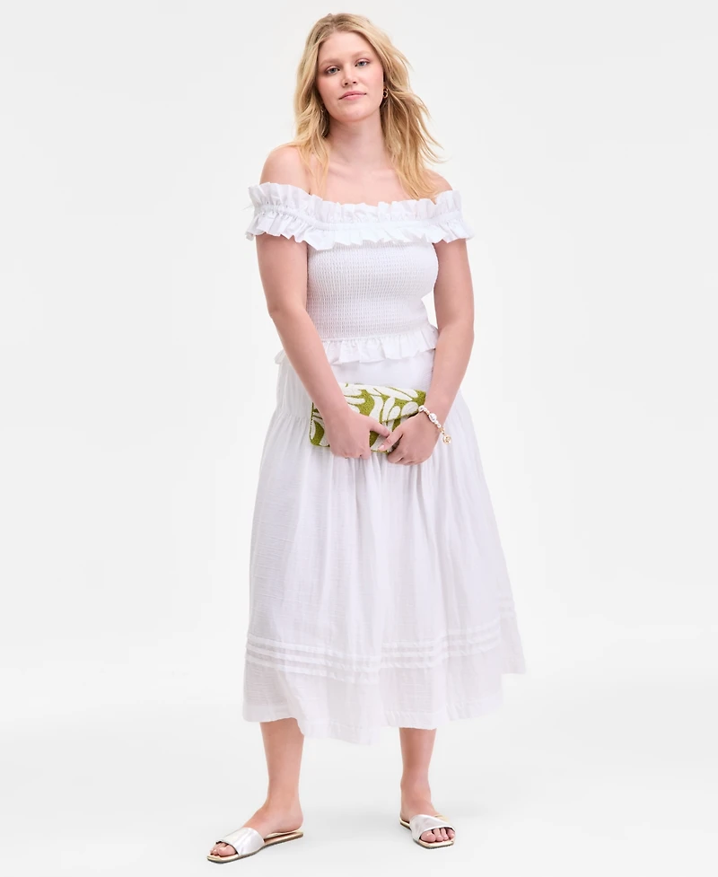 On 34th Women's Off-The-Shoulder Smocked Top, Exclusively at Macy's