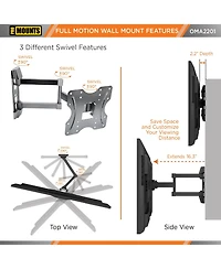 ProMounts Articulating/Full Motion Tv Wall Mount for TVs 26"-45" Up to 77 lbs