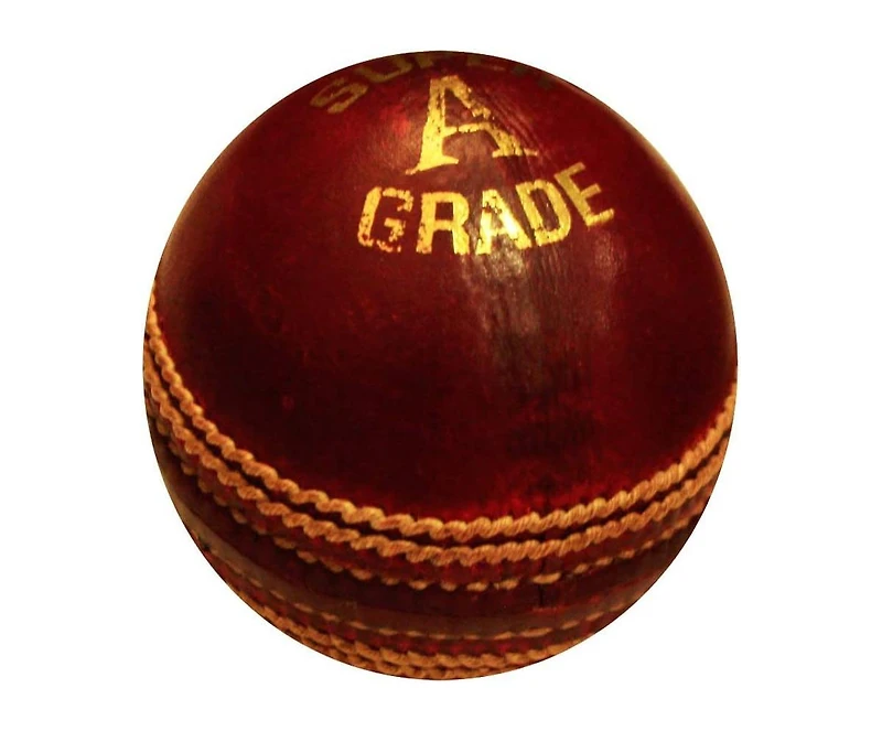 Amber Fight Gear Premium Super County Cricket Leather Ball Durable Handmade Alum-Tanned Leather Natural Cork Core 6/7 Layers Wool 5 Ply Stitching 4-Pi