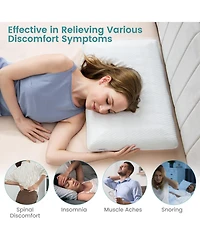 Set of 2 Gel Memory Foam Pillow 3D Cutting Air Flow Cooling Pillows with Pillowcase