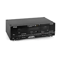 Pyle Dual Cassette Deck - High-Speed Dubbing & Mixtape Recorder - PT649D
