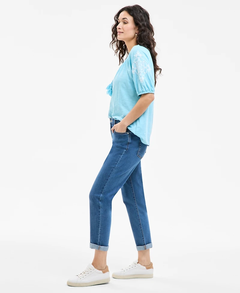 Style & Co Women's High Stretch Mid-Rise Girlfriend Jeans, Exclusively at Macy's