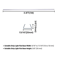 DELight 3.3" Plastic U Channel System 20PCS Del-M031M for 11/16"W Rgb Rope Light Models Del-D50R,Del-D100R,Del-D150R