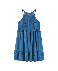 Andy & Evan Big Girls Toddler/Child Blue Swiss Dot Dress