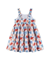 Andy & Evan Toddler Girls Toddler/Child Bomb Pop Print Linen Dress