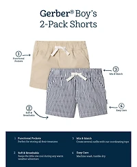 Gerber Toddler Boys 2-Pack Shorts