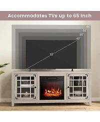 58 Inch Fireplace Tv Stand with Adjustable Shelves for TVs up to 65 Inch