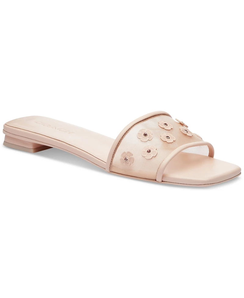 Coach Women's Tea Rose Mesh Flat Sandals