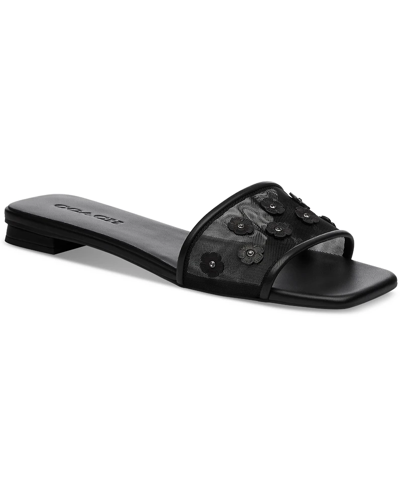 Coach Women's Tea Rose Mesh Flat Sandals
