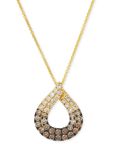 Le Vian Chocolate Ombre Diamond Teardrop Adjustable 20" Pendant Necklace (3/4 ct. t.w.) in 14k Gold