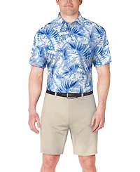 Pga Tour Men's Tropical Leaf-Print Polo Shirt