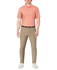 Pga Tour Men's Short Sleeve Micro Geo Print Golf Polo Shirt