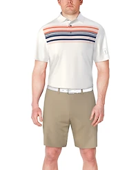 Pga Tour Men's Short Sleeve Chest Stripe Golf Polo Shirt