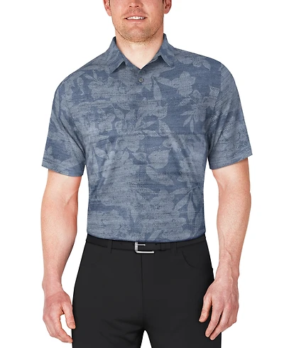 Pga Tour Men's Distressed Floral Print Polo Shirt