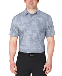 Pga Tour Men's Distressed Floral Print Polo Shirt