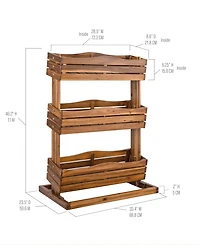 Seville Classics Acacia Wood 3-Tier Vertical Garden Planter