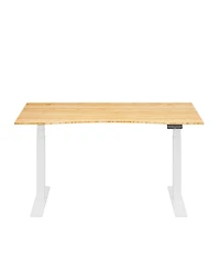 Flexispot E7-commercial W Electric Adjustable Standing Desk, Curved Bamboo Top