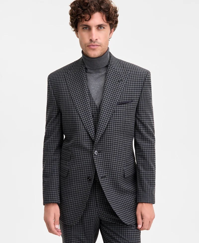 Tayion Collection Men's Classic-Fit Houndstooth Suit Separate Jacket