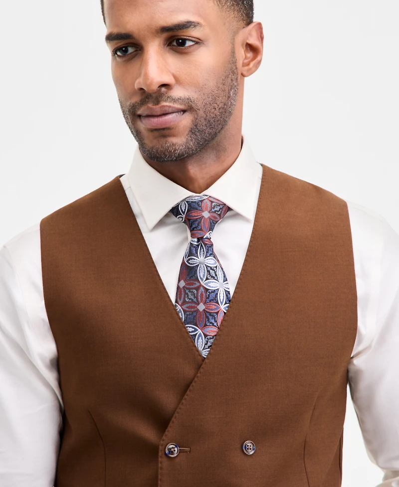 Tayion Collection Men's Classic-Fit Solid Double-Breasted Suit Separate Vest