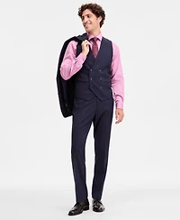 Tayion Collection Men's Classic-Fit Pinstripe Double-Breasted Suit Separate Vest
