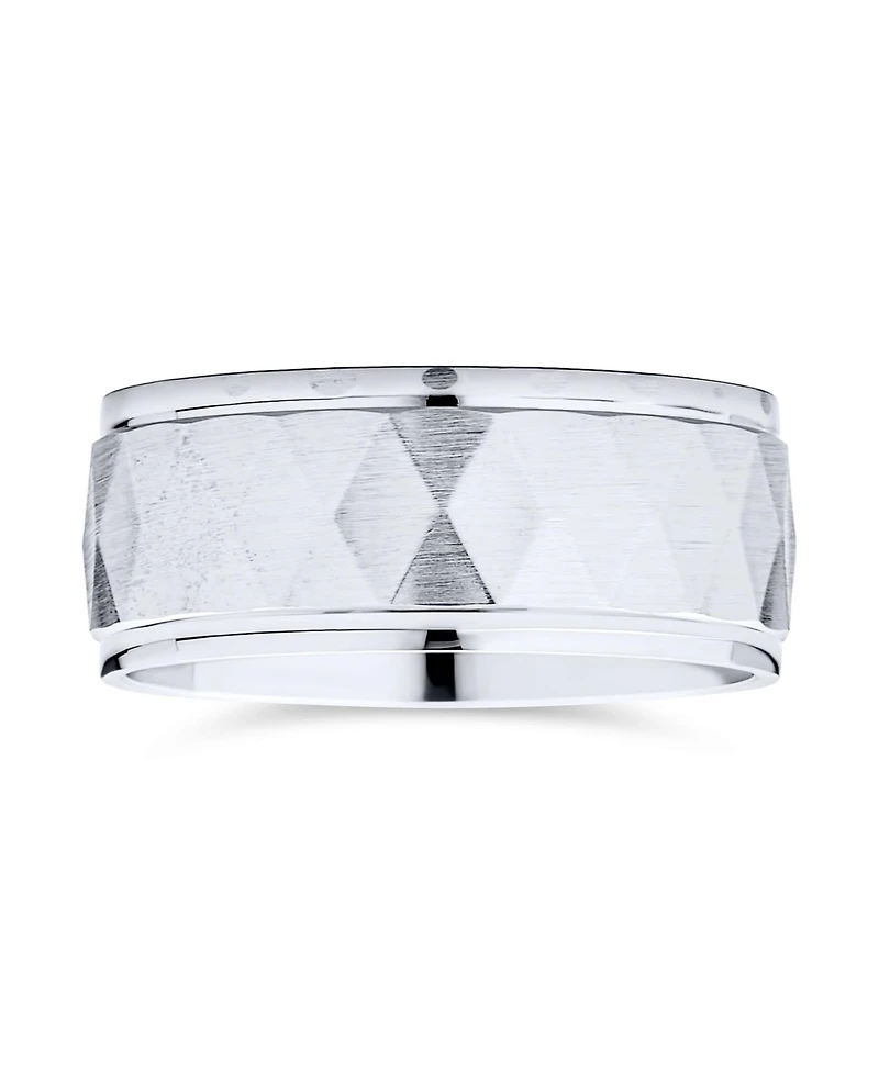 Bling Jewelry Stash Striped Pattern .925 Sterling Silver Band Ring