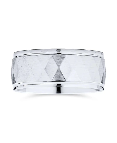 Bling Jewelry Stash Striped Pattern .925 Sterling Silver Band Ring