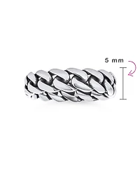 Bling Jewelry Solid Braided Celtic Eternity Band Knot Cable Curb Cuban Link Chain Rings .925 Sterling Silver 5MM